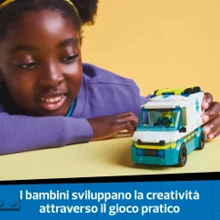 LEGO CITY 60451 ambulanza di emergenza giocattolo con 2 minifigure, giochi educativi bambini 5+, regalo per l’apprendimento><noscript><img width=