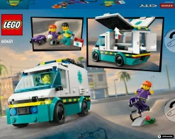 LEGO CITY 60451 ambulanza di emergenza giocattolo con 2 minifigure, giochi educativi bambini 5+, regalo per l’apprendimento><noscript><img width=