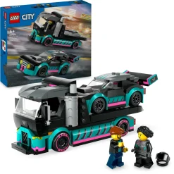 Lego city 60406 auto da corsa e trasportatore, macchina e camion giocattolo per bambini di 6+, veicolo con rampa funzionante> Mattoncini