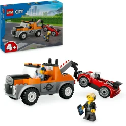 Lego city 60435 autogrù e officina auto sportive giocattolo, giochi da meccanico bambini 4+ con camion e macchina da costruire> Mattoncini