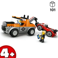 Lego city 60435 autogrù e officina auto sportive giocattolo, giochi da meccanico bambini 4+ con camion e macchina da costruire> Mattoncini