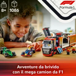 LEGO CITY 60445 autotrasportatore f1 con monoposto rb20 e amr24 f1 – camion giocattolo con 2 modelli di auto e 5 minifigure> Mattoncini