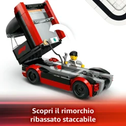 LEGO CITY 60445 autotrasportatore f1 con monoposto rb20 e amr24 f1 – camion giocattolo con 2 modelli di auto e 5 minifigure><noscript><img width=