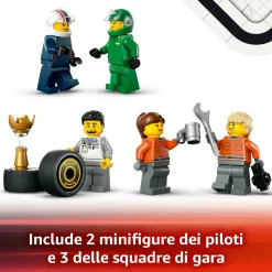 LEGO CITY 60445 autotrasportatore f1 con monoposto rb20 e amr24 f1 – camion giocattolo con 2 modelli di auto e 5 minifigure><noscript><img width=