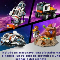 Lego city 60434 base spaziale e piattaforma di lancio, gioco per bambini 8+ con gru giocattolo, astronave, rover e 6 minifigure><noscript><img width=