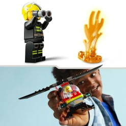 Lego city 60411 elicottero dei pompieri, veicolo giocattolo con 2 elementi lancia-acqua e minifigure, giochi per bambini 5+><noscript><img width=
