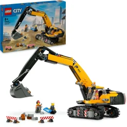 Lego city 60420 escavatore da cantiere giallo, giochi creativi per bambini 8+, veicolo giocattolo da cantiere e 3 minifigure> Mattoncini