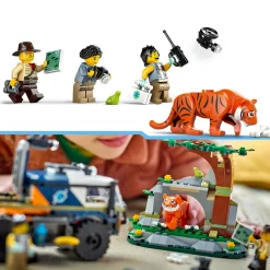 Lego city 60426 fuoristrada dell’esploratore della giungla, camion giocattolo con minifigure e tigre, giochi per bambini 6+> Mattoncini