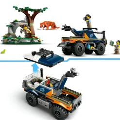 Lego city 60426 fuoristrada dell’esploratore della giungla, camion giocattolo con minifigure e tigre, giochi per bambini 6+><noscript><img width=