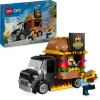 Lego city 60404 furgone degli hamburger giocattolo, veicolo per bambini 5+ anni, camion food truck con accessori e 2 minifigure> Mattoncini
