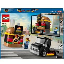 Lego city 60404 furgone degli hamburger giocattolo, veicolo per bambini 5+ anni, camion food truck con accessori e 2 minifigure><noscript><img width=