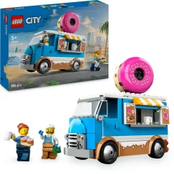 LEGO CITY 60452 furgone delle ciambelle giocattolo con 2 minifigure, giochi bambini 5+, veicolo con stand gastronomico mobile> Mattoncini