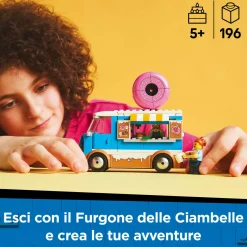 LEGO CITY 60452 furgone delle ciambelle giocattolo con 2 minifigure, giochi bambini 5+, veicolo con stand gastronomico mobile> Mattoncini