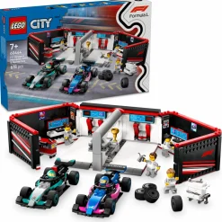LEGO CITY 60444 garage con monoposto mercedes-amg e alpine f1, auto da corsa giocattolo con 6 minifigure, regalo bambini 7+> Mattoncini