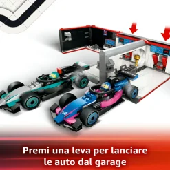 LEGO CITY 60444 garage con monoposto mercedes-amg e alpine f1, auto da corsa giocattolo con 6 minifigure, regalo bambini 7+><noscript><img width=