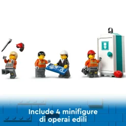 Lego city 60409 gru da cantiere mobile gialla, giochi creativi per bambini 9+, veicolo giocattolo con funzioni e 4 minifigure> Mattoncini