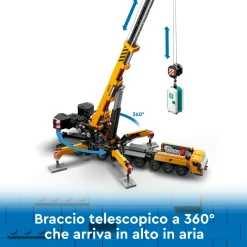 Lego city 60409 gru da cantiere mobile gialla, giochi creativi per bambini 9+, veicolo giocattolo con funzioni e 4 minifigure><noscript><img width=