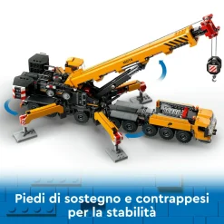 Lego city 60409 gru da cantiere mobile gialla, giochi creativi per bambini 9+, veicolo giocattolo con funzioni e 4 minifigure><noscript><img width=