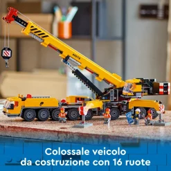 Lego city 60409 gru da cantiere mobile gialla, giochi creativi per bambini 9+, veicolo giocattolo con funzioni e 4 minifigure><noscript><img width=