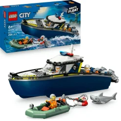 Lego city 60456 inseguimento motoscafo polizia: 2 barche, squalo 6+> Mattoncini