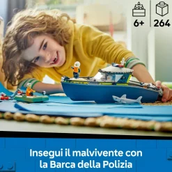 Lego city 60456 inseguimento motoscafo polizia: 2 barche, squalo 6+><noscript><img width=