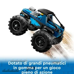 Lego city 60402 monster truck blu, veicolo giocattolo fuoristrada, giochi per bambini di 5+ anni con minifigure del pilota><noscript><img width=