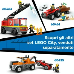 LEGO CITY 60450 pala gommata gialla, escavatore giocattolo da costruire, veicolo da cantiere, giochi educativi per bambini 4+><noscript><img width=
