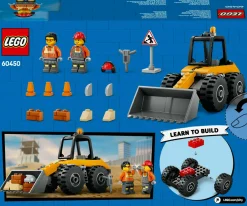 LEGO CITY 60450 pala gommata gialla, escavatore giocattolo da costruire, veicolo da cantiere, giochi educativi per bambini 4+><noscript><img width=