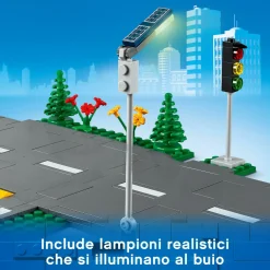Lego city 60304 piattaforme stradali, set basi con lampioni fosforescenti, semafori giocattolo, cartelli e segnaletica, toys center><noscript><img width=