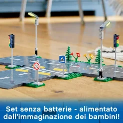 Lego city 60304 piattaforme stradali, set basi con lampioni fosforescenti, semafori giocattolo, cartelli e segnaletica, toys center><noscript><img width=