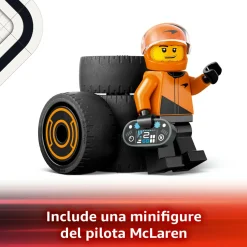LEGO CITY 60442 pilota e monoposto mclaren f1, modello di macchina giocattolo da formula 1, regalo bambini 6+ fan delle auto><noscript><img width=