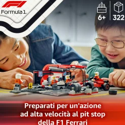 LEGO CITY 60443 pit stop e meccanici con monoposto ferrari f1 – officina, macchina giocattolo e accessori, giochi bambini 6+> Mattoncini