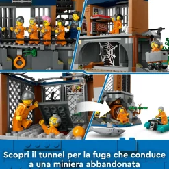 Lego city 60419 prigione sull’isola della polizia, giocattolo ricco di funzioni con elicottero, barca, gommone e 7 minifigure><noscript><img width=