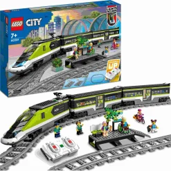 Lego city 60337 treno passeggeri espresso, con locomotiva giocattolo telecomandata con luci e binari, giochi per bambini> Mattoncini
