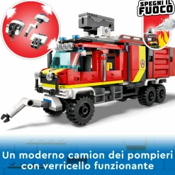 Lego city fire 60374 autopompa dei vigili del fuoco, unità di comando pompieri, camion giocattolo e droni, giochi per bambini><noscript><img width=