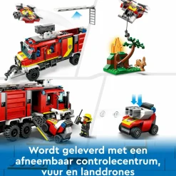 Lego city fire 60374 autopompa dei vigili del fuoco, unità di comando pompieri, camion giocattolo e droni, giochi per bambini><noscript><img width=