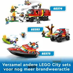 Lego city fire 60374 autopompa dei vigili del fuoco, unità di comando pompieri, camion giocattolo e droni, giochi per bambini><noscript><img width=
