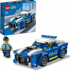 Lego city police auto della polizia, set di costruzione con minifigure e macchina giocattolo per bambini di 5+ anni, 60312> Mattoncini