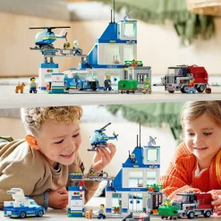 Lego city police stazione di polizia, con camion della spazzatura ed elicottero giocattolo, per bambini di 6+ anni, 60316> Mattoncini