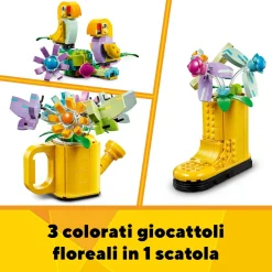 Lego creator 31149 3in1 innaffiatoio con fiori finti trasformabile in stivale o in 2 uccelli con trespolo, giochi per bambini 8+> Costruzioni Per Adulti|Mattoncini