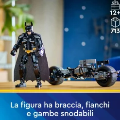 DC COMICS Lego dc 76273 il personaggio costruibile di batman con bat-pod, moto e action figure supereroe giocattolo, regalo per bambini> Mattoncini