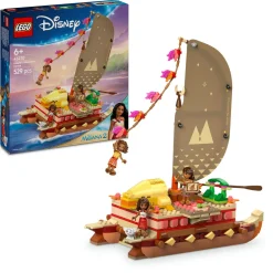 Lego  disney 43270 la canoa di vaiana, barca giocattolo con 4 personaggi, giochi per bambini 6+, regalo da principesse> Mattoncini