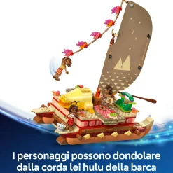 Lego  disney 43270 la canoa di vaiana, barca giocattolo con 4 personaggi, giochi per bambini 6+, regalo da principesse><noscript><img width=