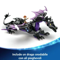 Disney Lego 43240 malefica drago, parte del castello giocattolo da costruire con torri e 2 mini bamboline, giochi bambini 7+><noscript><img width=