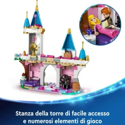 Disney Lego 43240 malefica drago, parte del castello giocattolo da costruire con torri e 2 mini bamboline, giochi bambini 7+><noscript><img width=
