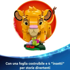 Lego disney 43243 simba, il cucciolo del re leone, giochi di fantasia per bambini 6+ anni, personaggio giocattolo costruibile> Mattoncini