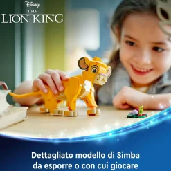 Lego disney 43243 simba, il cucciolo del re leone, giochi di fantasia per bambini 6+ anni, personaggio giocattolo costruibile><noscript><img width=