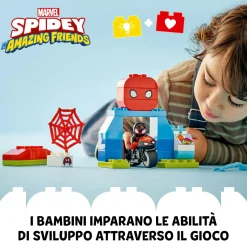 Lego duplo marvel 10424 l’avventura in moto di spin, gioco educativo per bambini 2+ con moto gicattolo, set serie tv spidey><noscript><img width=