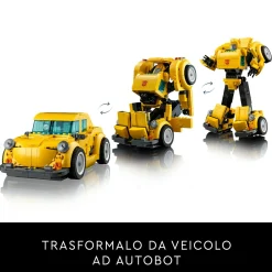 Lego icons 10338 transformers bumblebee action figure da collezione per adulti convertibile in veicolo, regalo per lui o lei> Costruzioni Per Adulti|Mattoncini