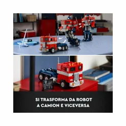 Lego icons optimus prime, modellino da costruire 2 in 1 del leader dei transformers, set da collezione per adulti, 10302><noscript><img width=